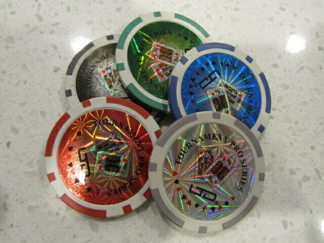 Tournament Pro Ltd Holographic Laser Casino Chip Lot + Free Las Vegas Poker Chip