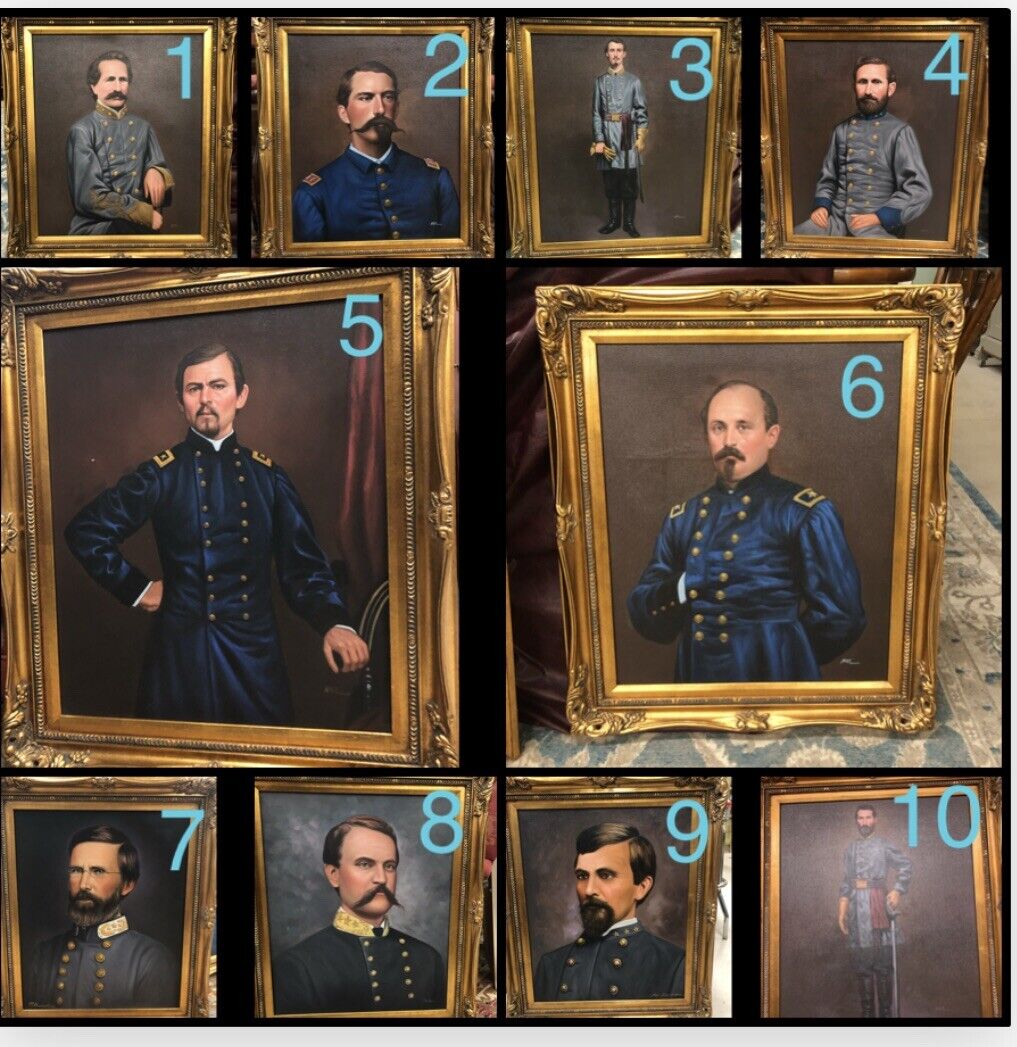 Modern Original Oil Paintings Portraits Of Civil War Military Officers
