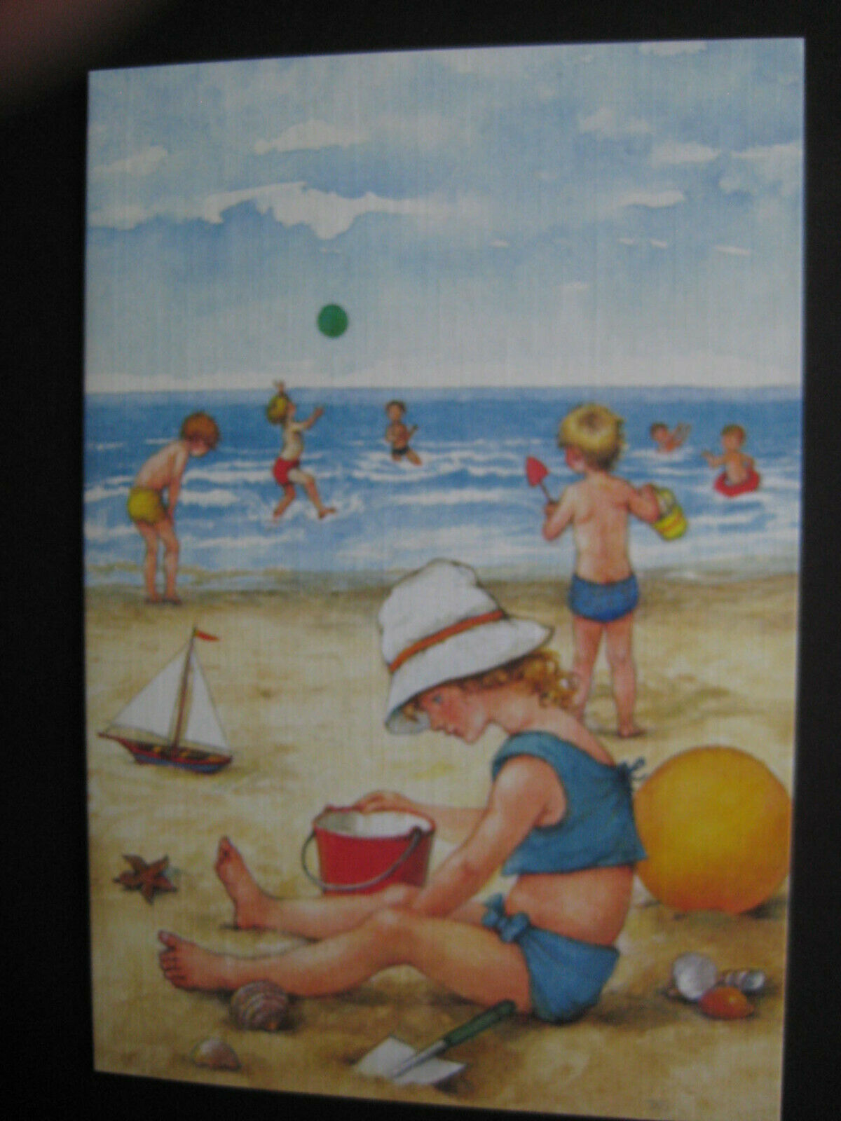 Unused 1989 Vintage Greeting Card By Alma Birthday Playing At The Beach