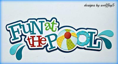 Craftecafe Pool Water Title Paper Piecing Premade Scrapbook Page Diecut Wolffey5