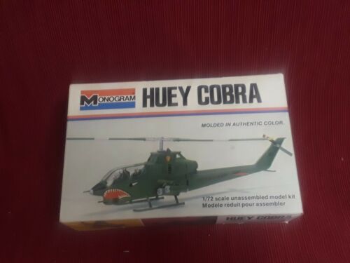 Rare Vtg 1977 Monogram 1/72 Huey Cobra Helicopter 5000 Model Ah-ig Army Vietnam