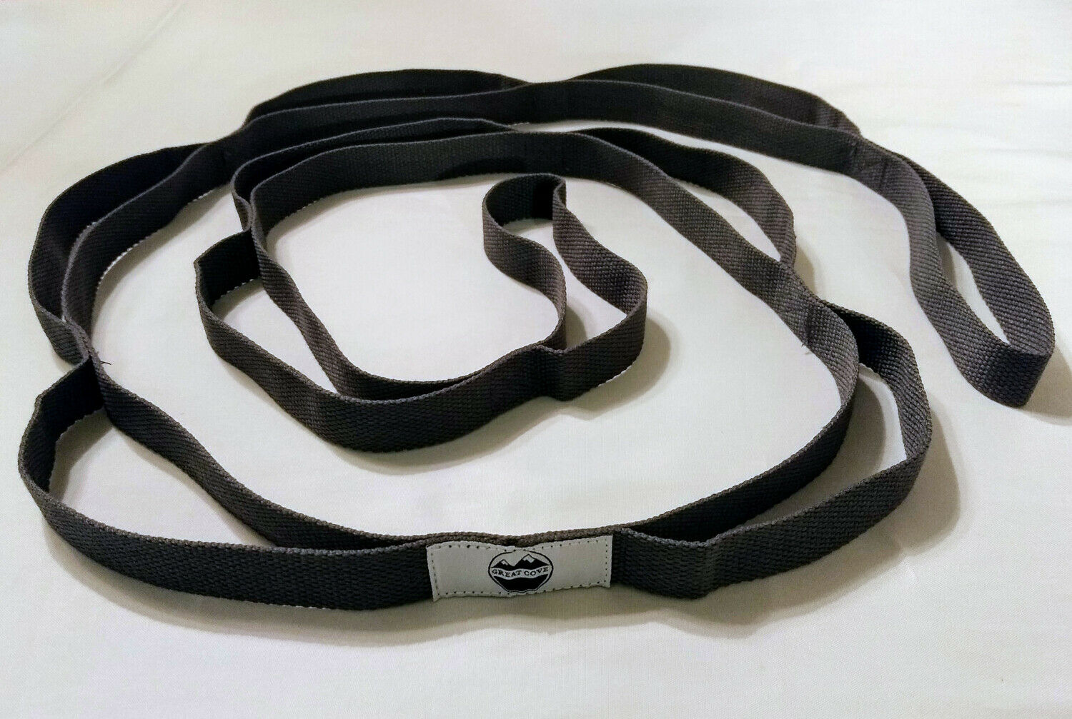 Great Cove 6.5 Ft Yoga Stretching Strap For Physical Therapy With Loops - Gray