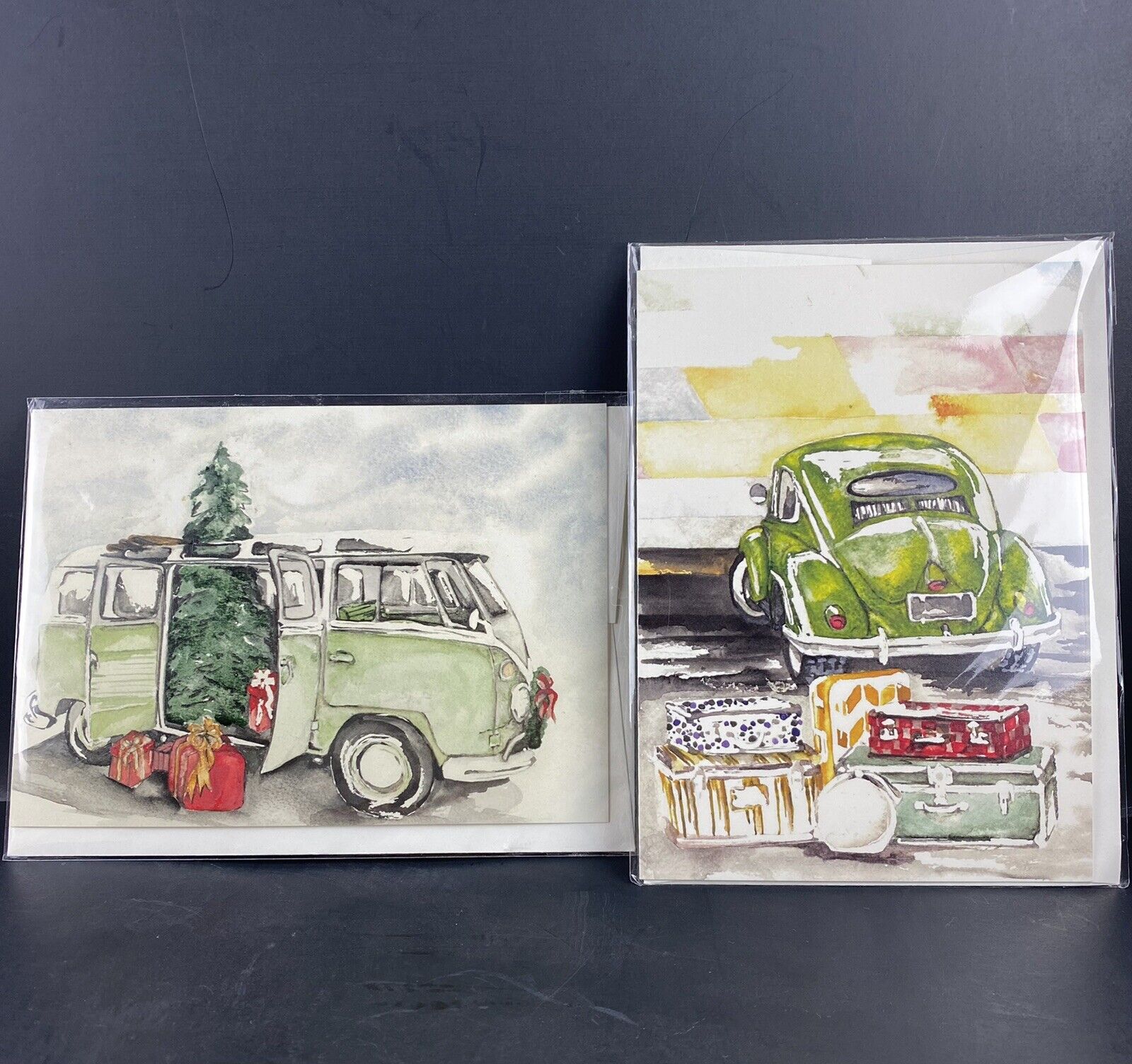 Vw Automobile - Norah Daily Watercolor Painting Greeting Cards