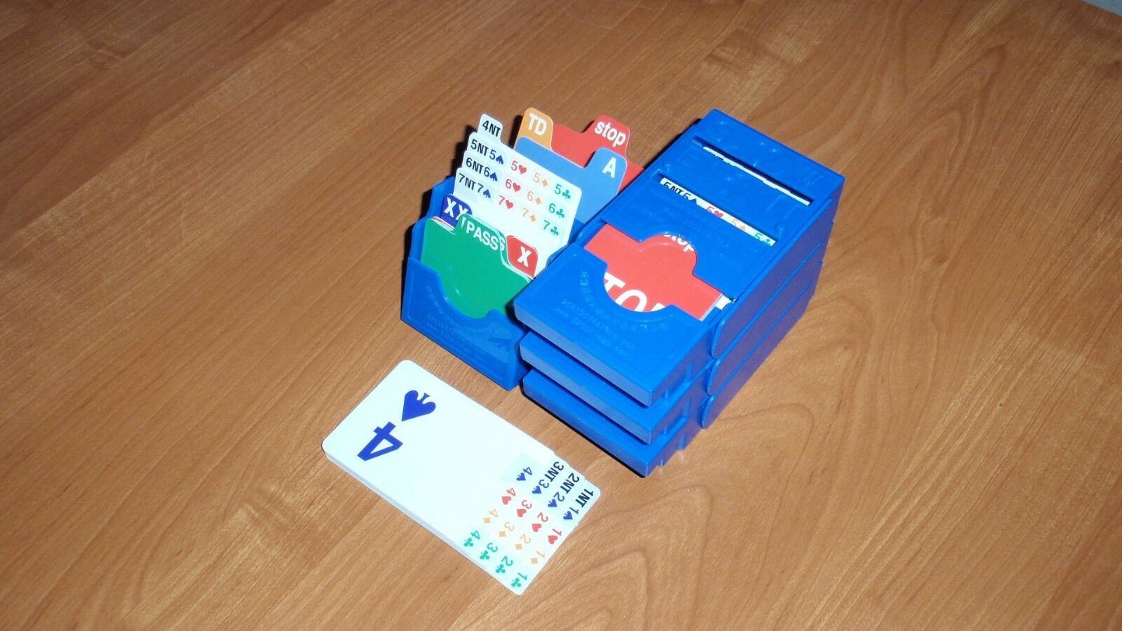 Bridge Bidding Boxes (set Of Four, Deep Blue), Brand New, Vertical Style