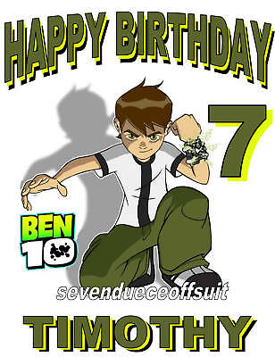 New Personalized Custom Ben 10 Birthday T Shirt Party Favor Gift