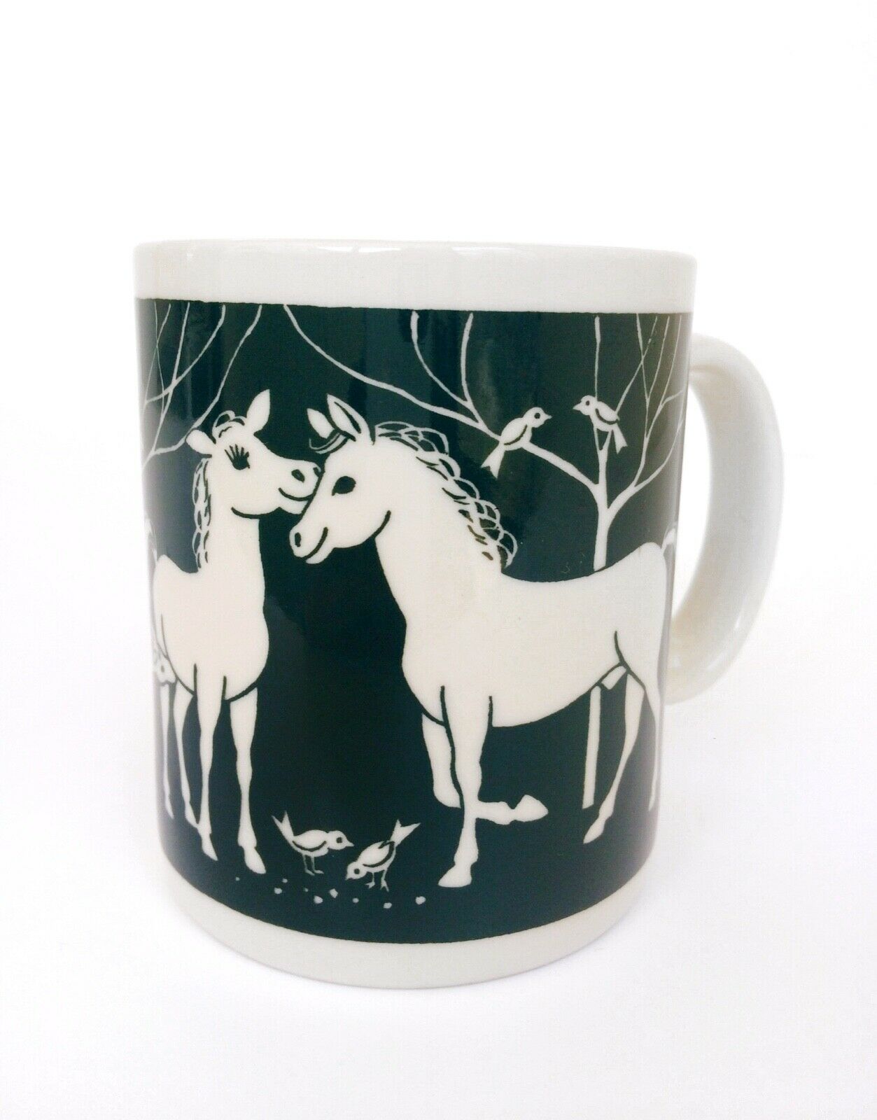 Vintage Green Papel Horse Mug Papel Horse Coffee Mug Equestrian Gift