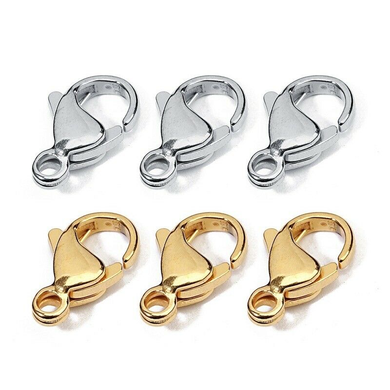 25pcs/lot Stainless Steel Lobster Claw Clasps For Diy Jewelry Making Findings