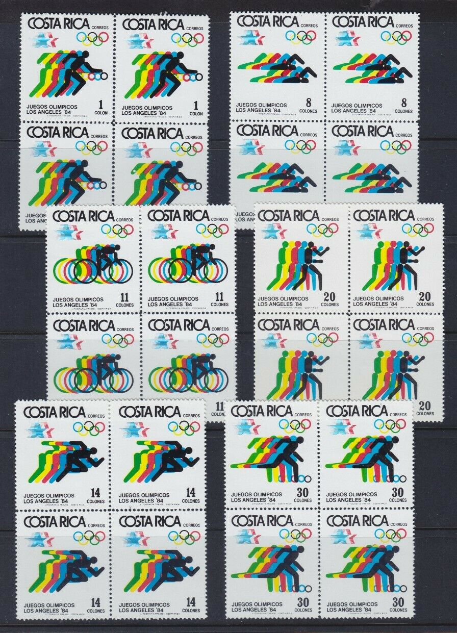 1984 Costa Rica Los Angeles Olympic Games Block Of 4 Nh Sct.304-309 Mi.1229-1234