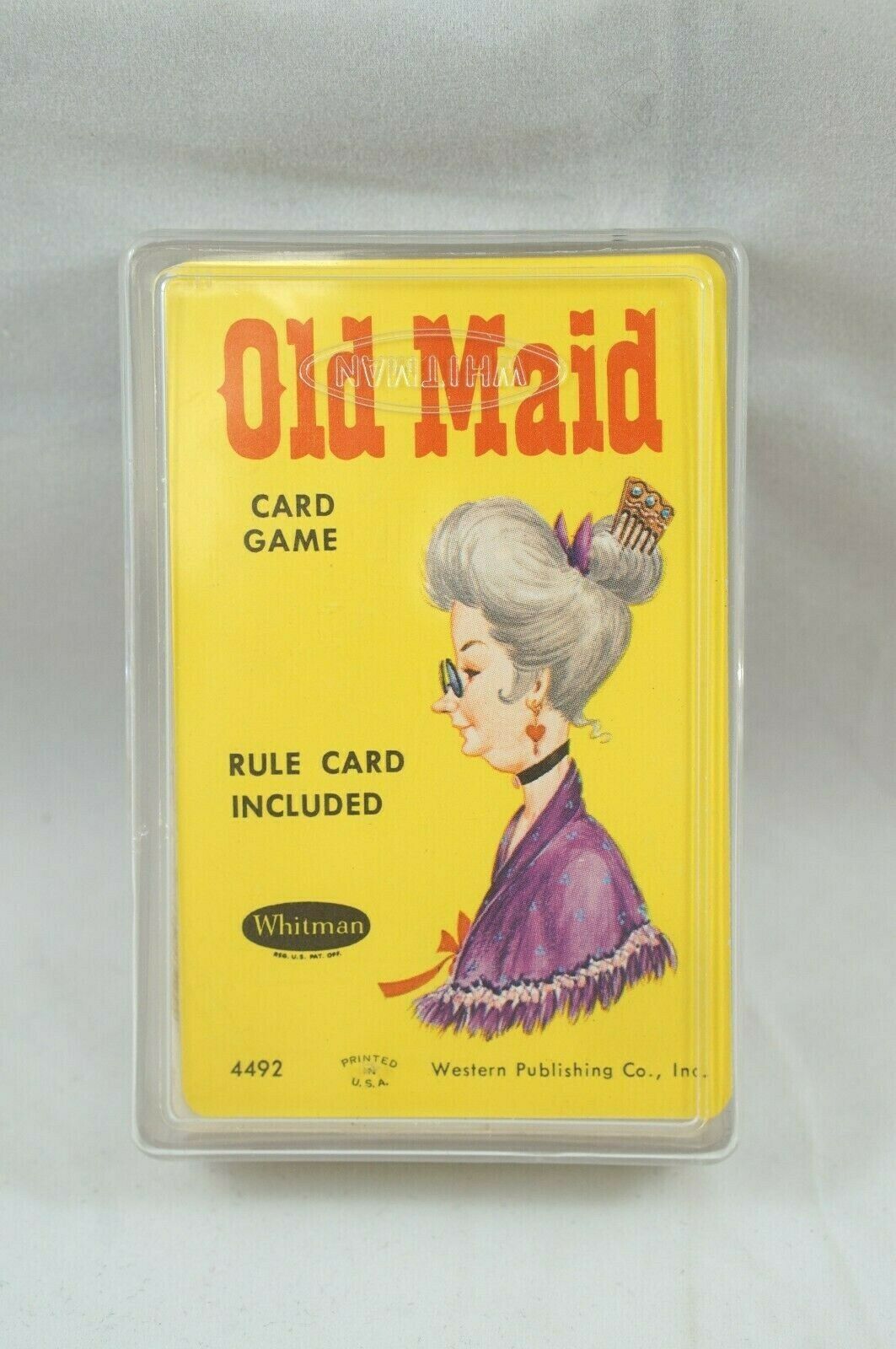 Vintage Old Maid Card Game Whitman #4492 Complete Cards With Rules Plastic Case
