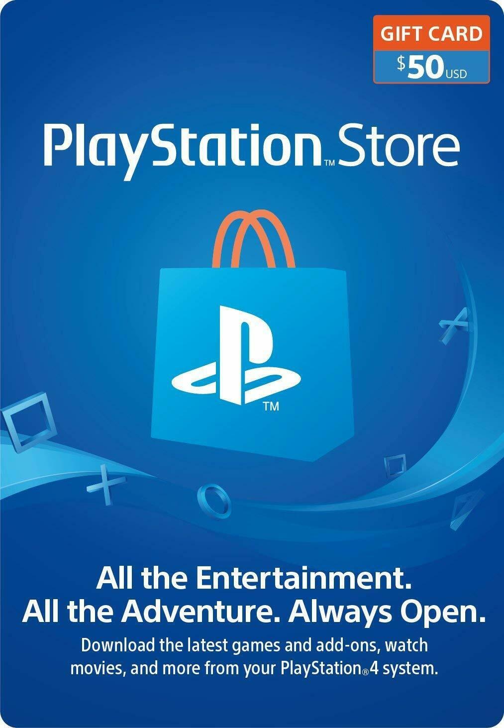 $50 Playstation Network Card For Psn Psp Ps3 Ps4 Ps5 *new*