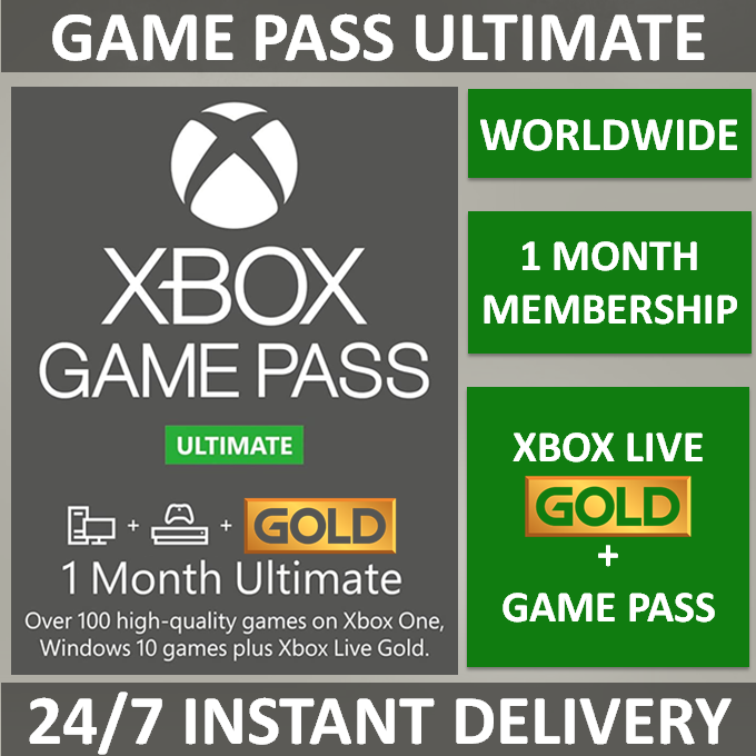 Xbox Live 1 Month Gold & Game Pass Ultimate Membership (2 X 14 Day) Instant Code