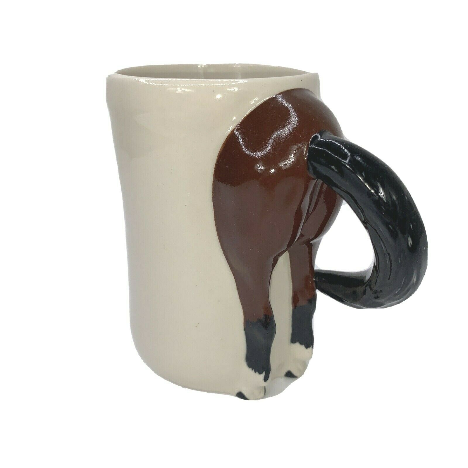 Happy Appy Valley Studio Cup Mug Horse Butt Brown Butt Tail Mug Cup 12oz