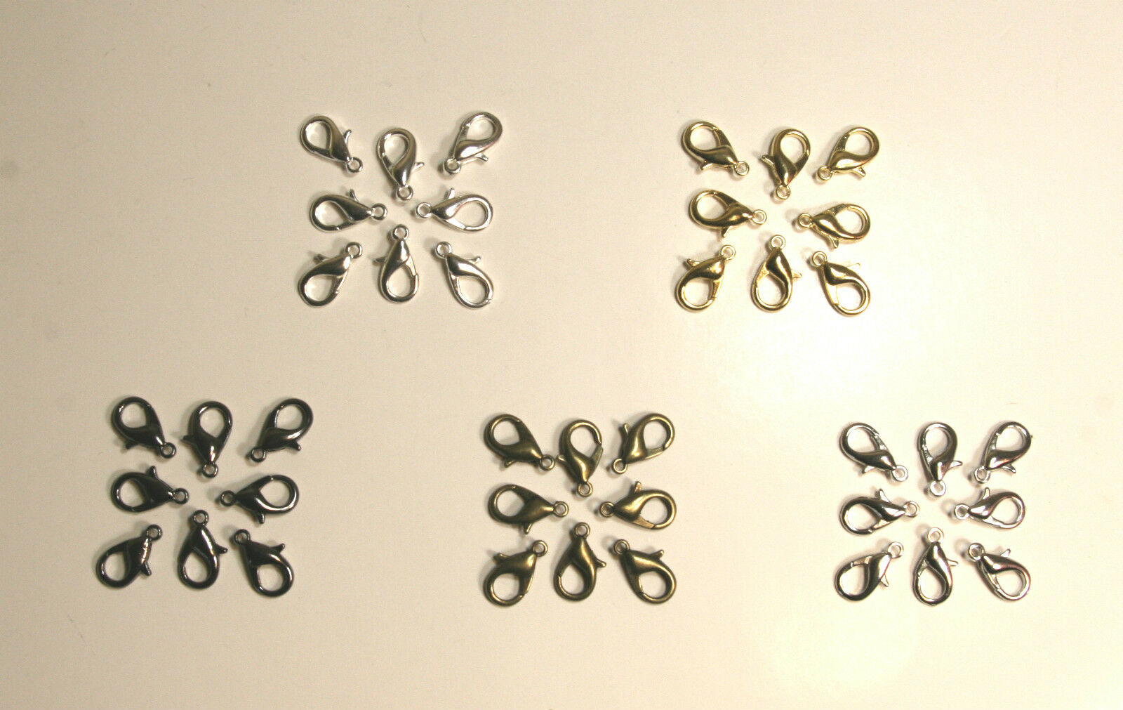 50/60/100/120 Pcs Lobster Clasps Claw Jewelry Hook Findings 10/12/14/16mm