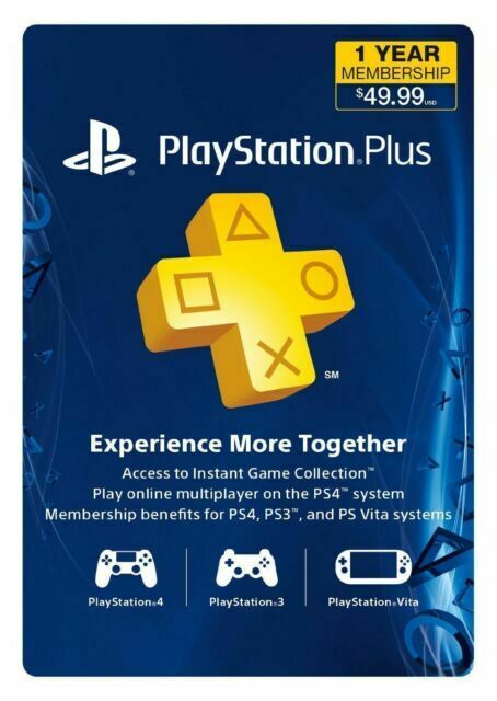 Sony Playstation Ps Plus 1 Year 12-month Membership Subscription Card Usa/canada