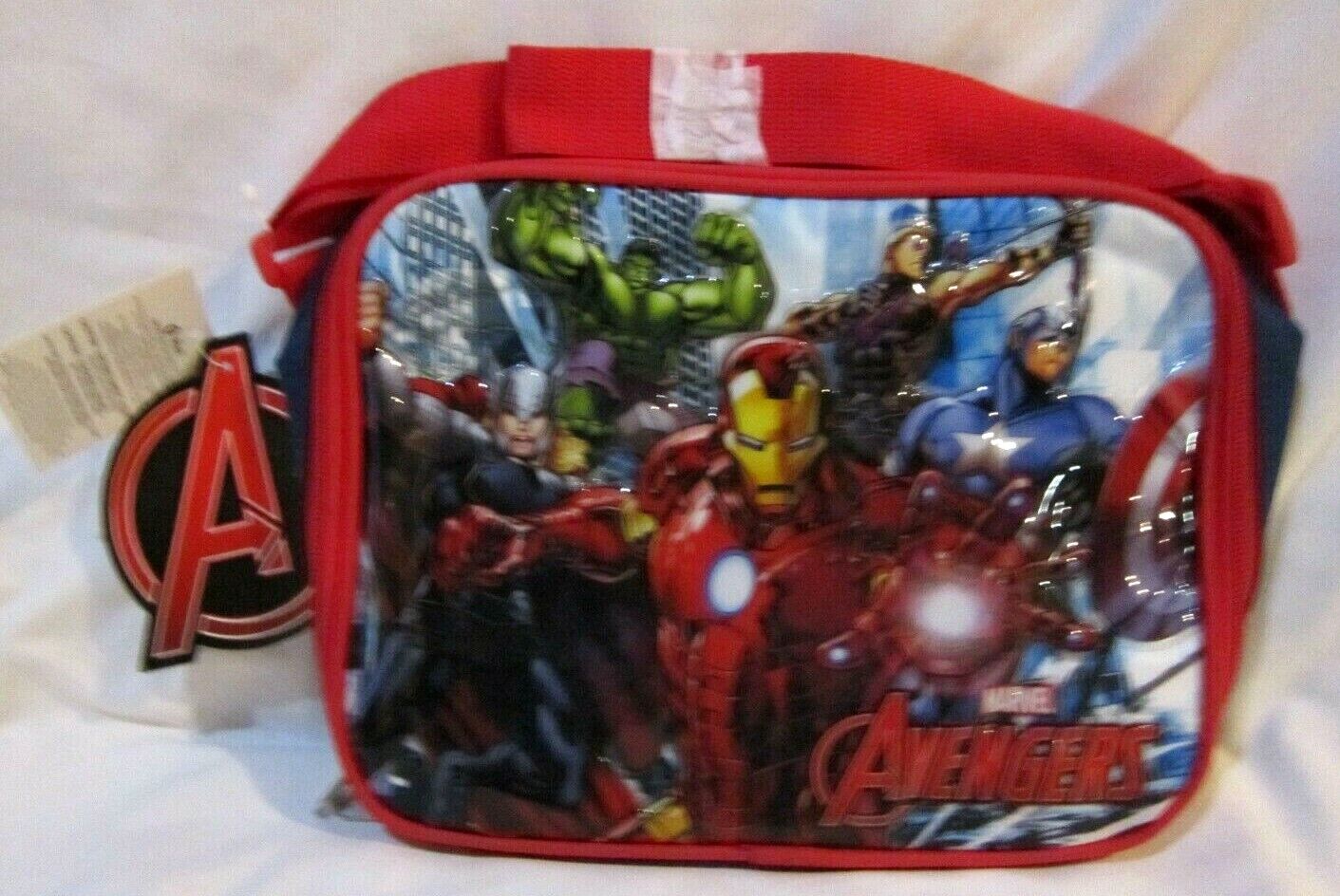 Avengers Captain America,hulk,ironman& Friends 9.5" Insulated Lunch Bag-new!v3
