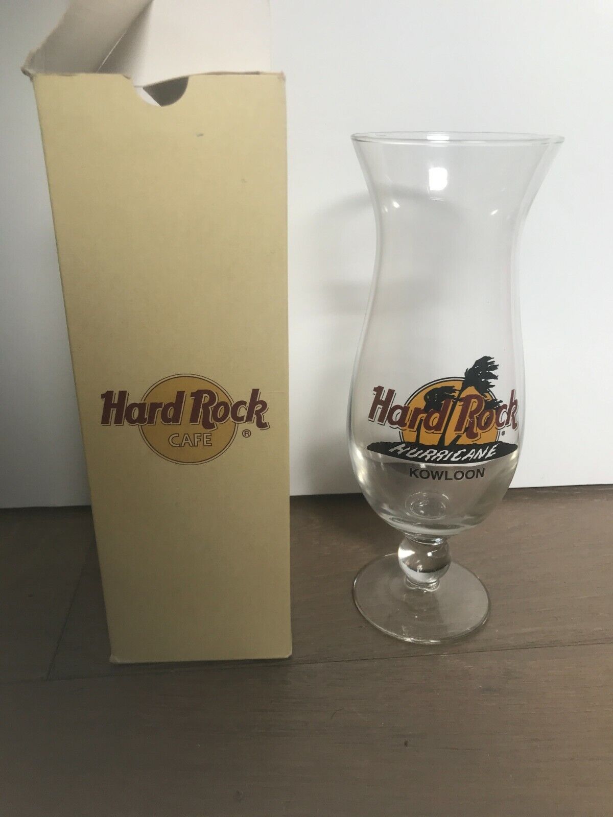 Hard Rock Cafe Hurricane Glass Kowloon Hong Kong With Original Package Late 1990