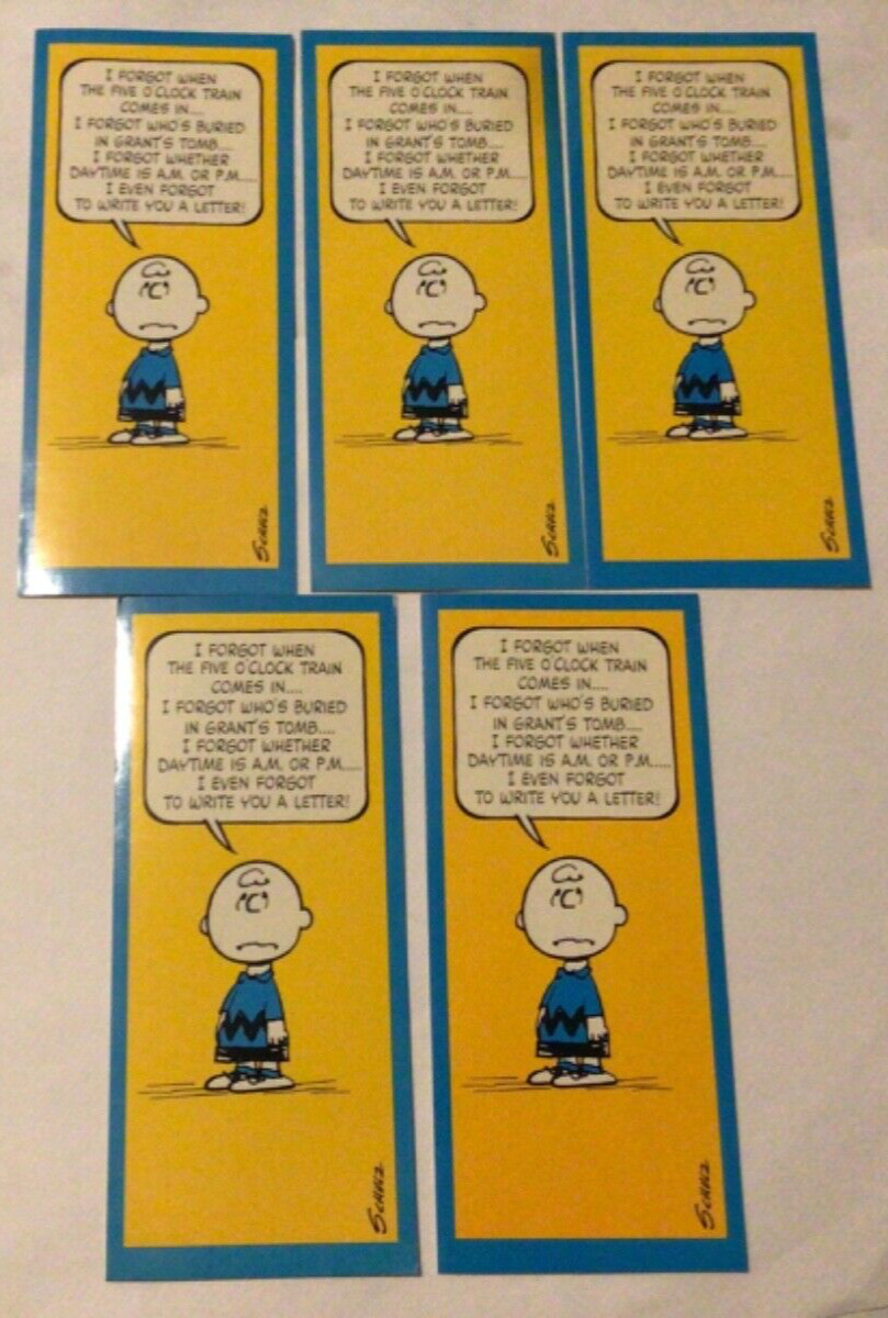 Vtg 5 Hallmark Peanuts Gallery Charlie Brown Cards Sorry I Haven’t Written