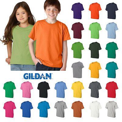 Gildan Boys Girls Youth Dryblend 50/50 T-shirt Plain Basic Tee Xs - Xl  8000b