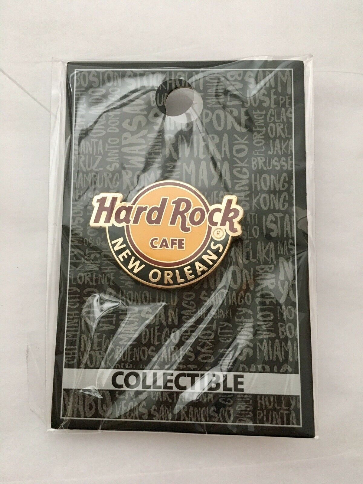 Hard Rock Cafe Hrc New Orleans Classic / New Logo Pin W/ Pin Back Card Nip