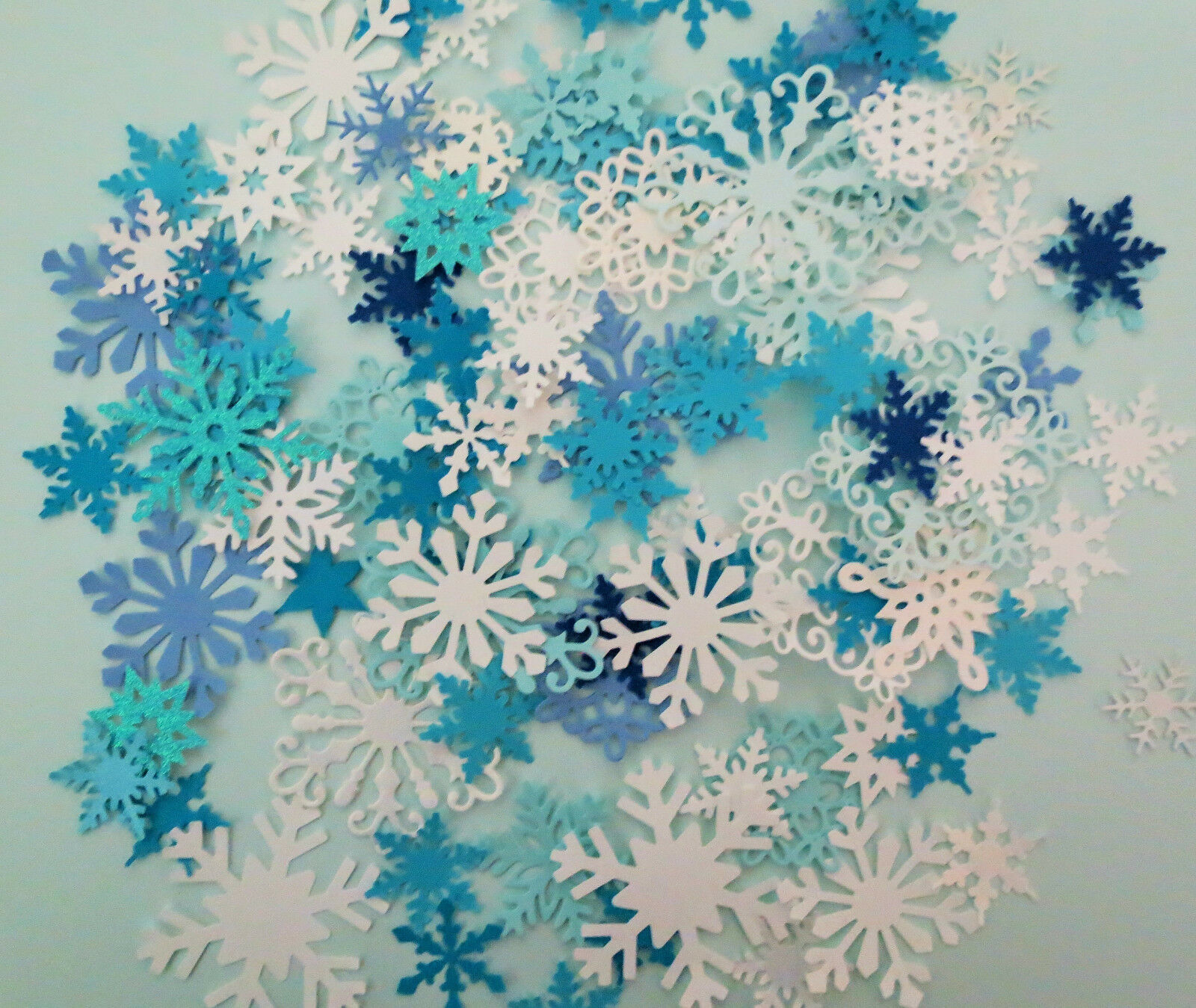 Frozen Snowflakes Winter Punch Paper Die Cut Set Of 100 Scrapbook Embellishment
