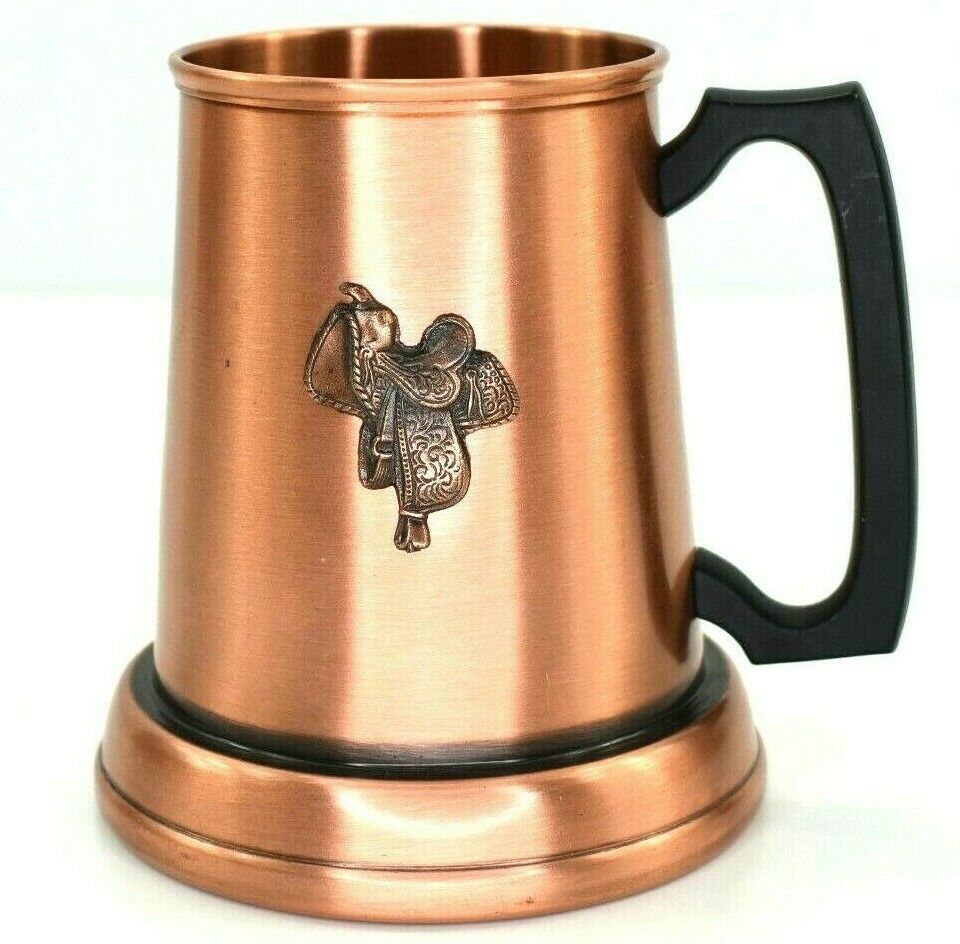 Fantasy Copperware Ltd. Horse Saddle Tankard Tavern Canadian Mug In Solid Copper
