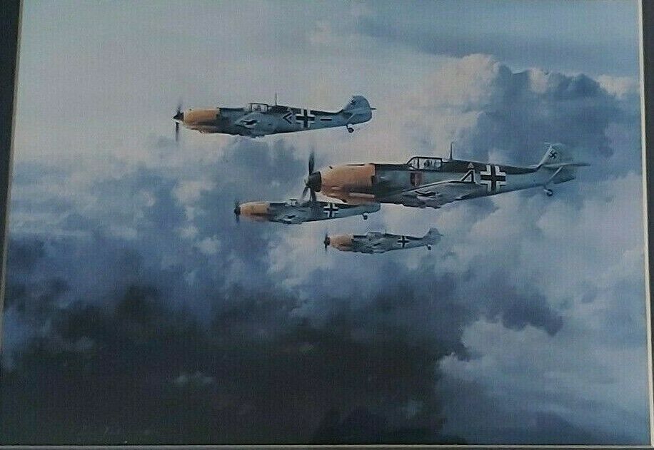 Ww2 Art Print Jg-52 German Fighter Planes Aviation Signed Robert Taylor Estate