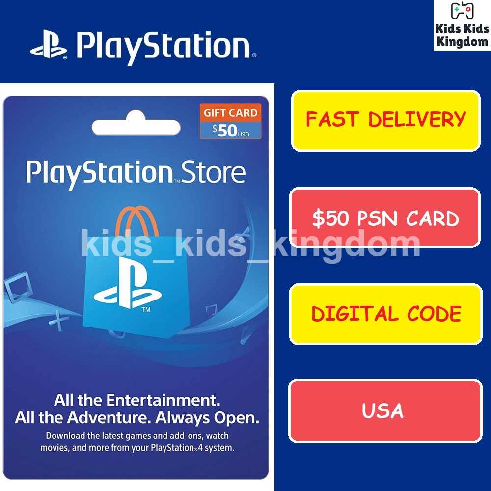 Sony Us Playstation Network Playstation Store Psn Usd $50 Dollar Ps5 Ps4 Ps3