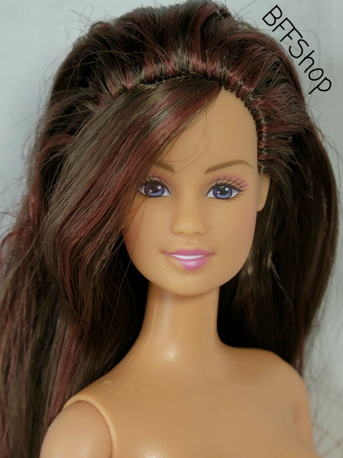 Nude Red Highlighted Brunette Mattel Barbie Doll For Ooak Repaint Teresa