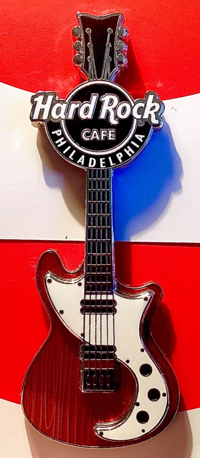 2018 Hard Rock Cafe Philadelphia Magnet 3d Retro Woodgrain Guitar