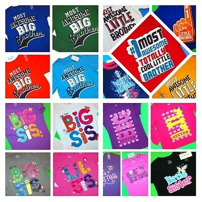 ~new~ Big Little Brother Sister Graphic Shirts Boys Girls Announcement Gift Baby