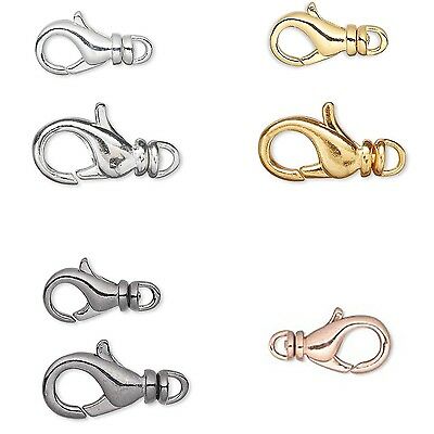 10 Plated Lobster Claw Trigger Clasps With Swivel For Jewelry Sizes Small - Big