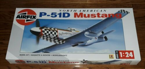 N.a. P-51d Mustang Model Airfix 1/24 Scale Unassembled In Opened Box Complete