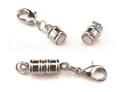 8 Magnetic Clasp Converters - Barrel Style - Silver Color - Jewelry Necklace