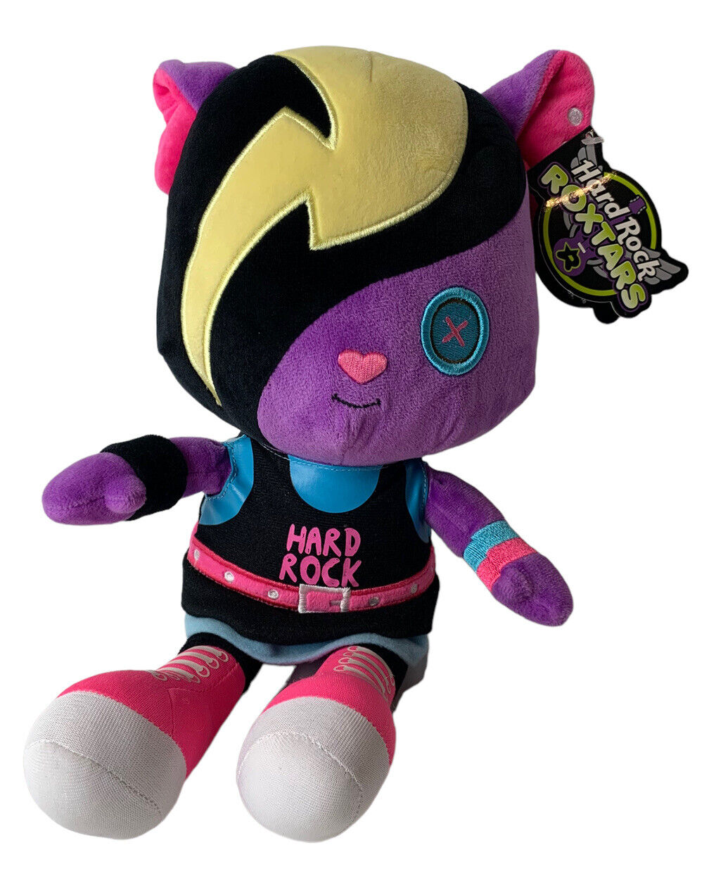 Hard Rock Cafe Roxtars Plush Styler Punk Kitty - Purple Hard Rock Plush Cat Nwt