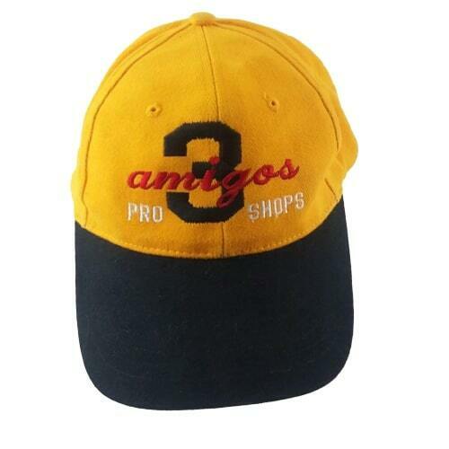 3 Amigos Bowling Pro Shop Strapback Hat Lady Lake Fl Yellow Black