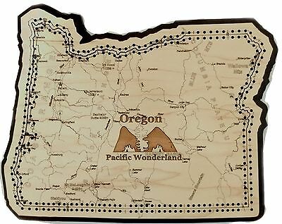 Oregon State Shape Road Map Cribbage Board