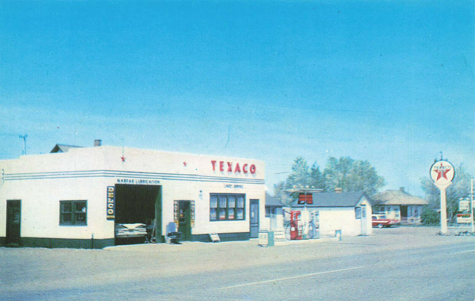 Terry Mt Texaco Gas Station Old Cars Postcard