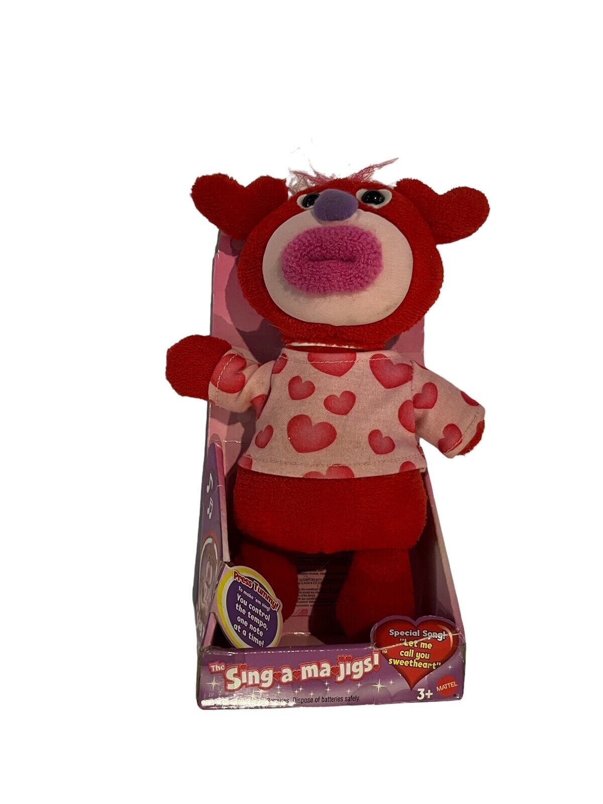 Sing A Ma Jigs Valentine’s Day Plush Let Me Call You Sweetheart Song 2010 Mattel