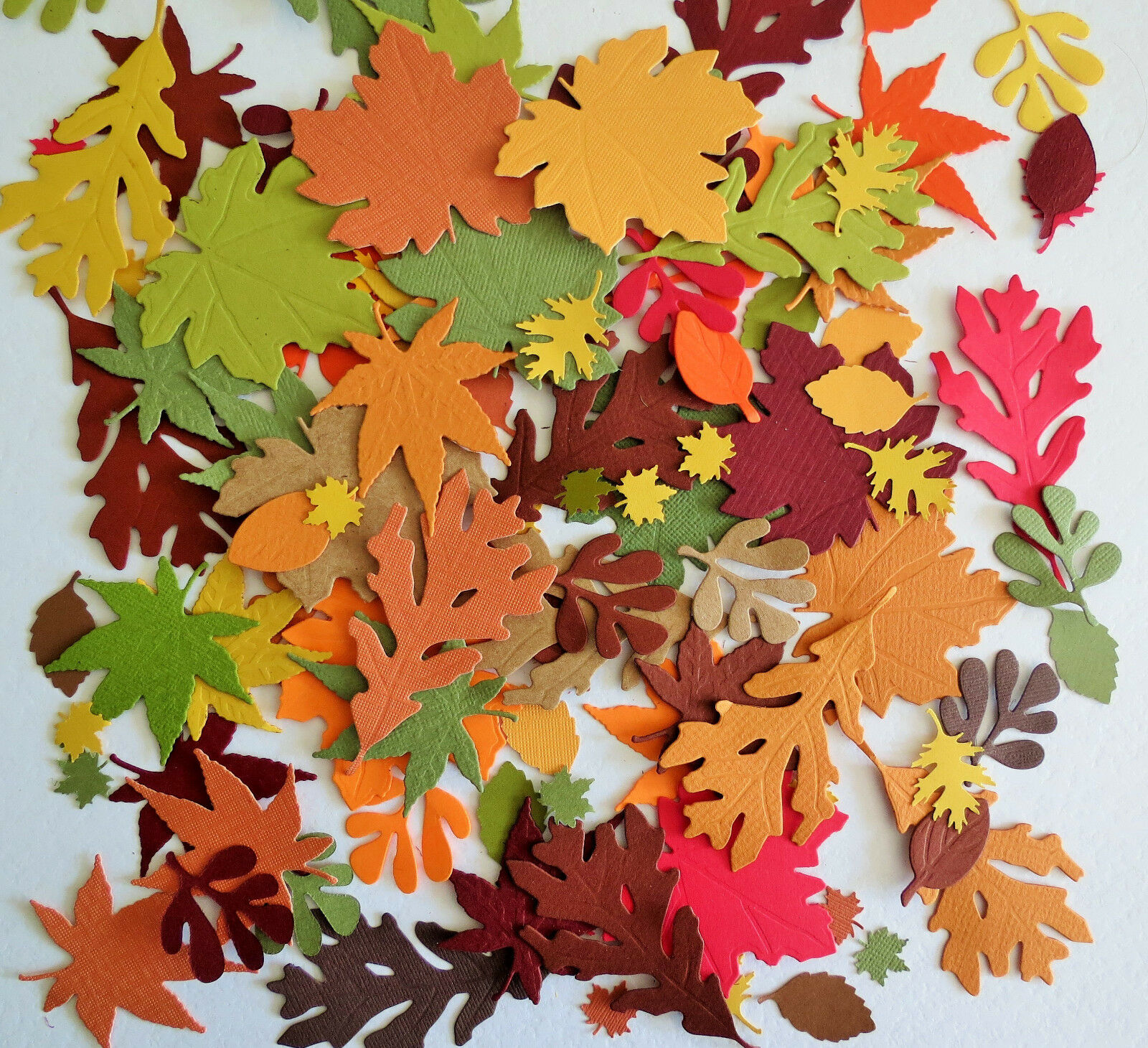 Fall Autumn Leaves Punch Paper Die Cut Set Of 100 Scrapbook Embellishment
