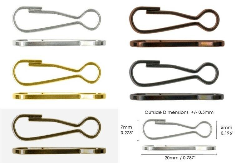 Metal Steel Lanyard Hooks Spring Snap Style 20mm Long (3/4") 5 Colors~qty 12-144