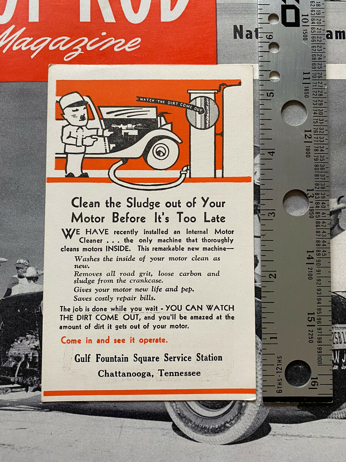 Gulf Oil Co. Gulf Fountain Station Chattanooga Tn Unused Advertising Postcard
