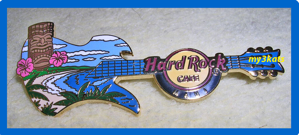 Hard Rock Cafe Maui Beach Shore Guitar Pin