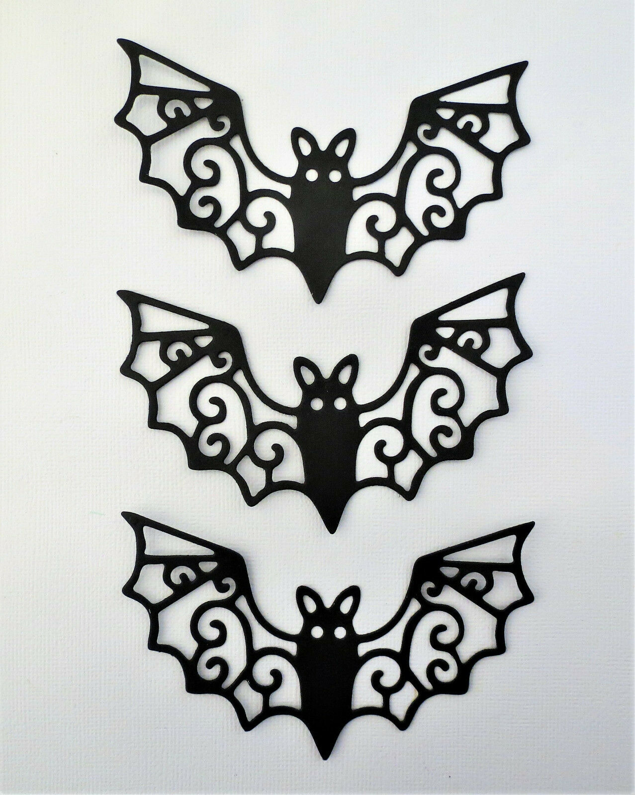 Halloween Bat Bats Intricate Silhouette Die Cut Scrapbook Embellishment 3pc