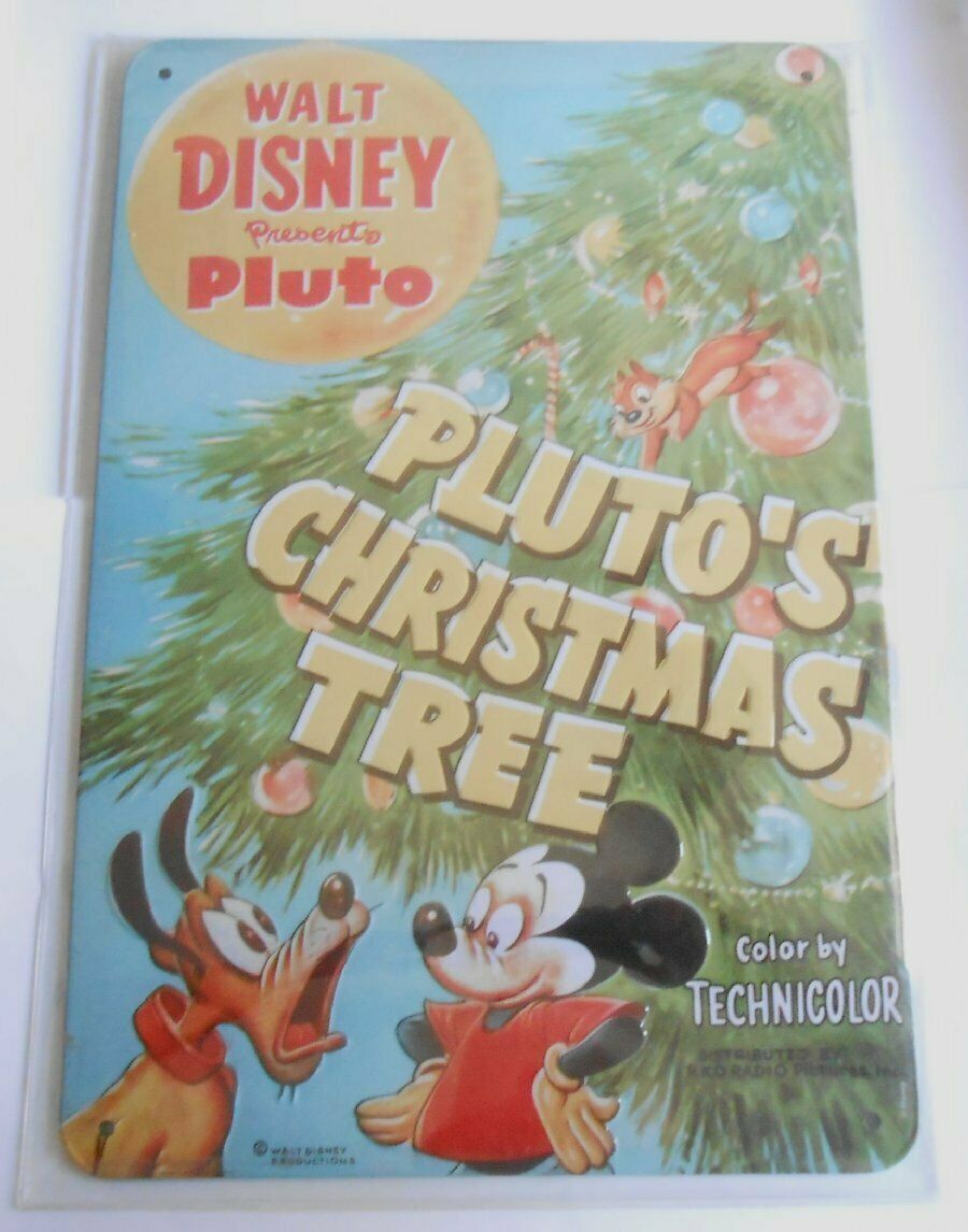 Tin Sign Walt Disney Pluto's Christmas Tree Deagostini