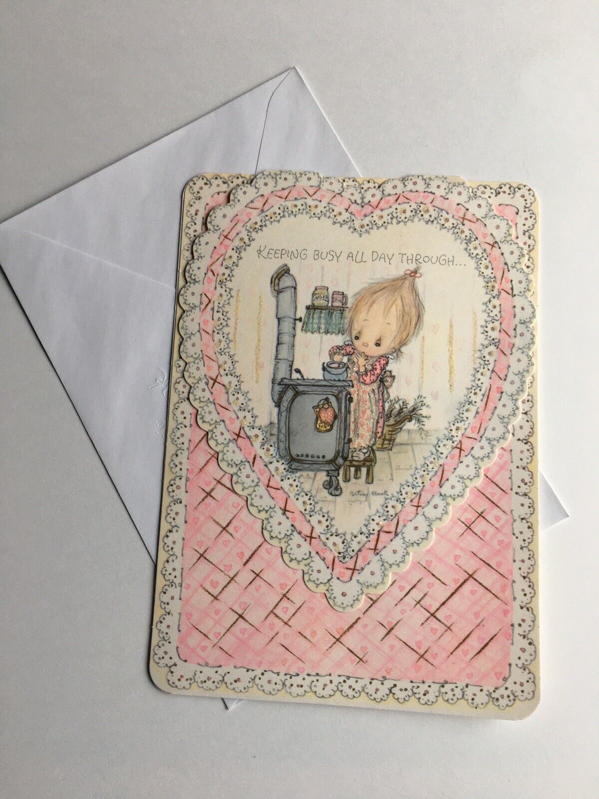 Vintage 1976 Betsey Clark Valentine’s Day Greeting Card With Envelope Unused