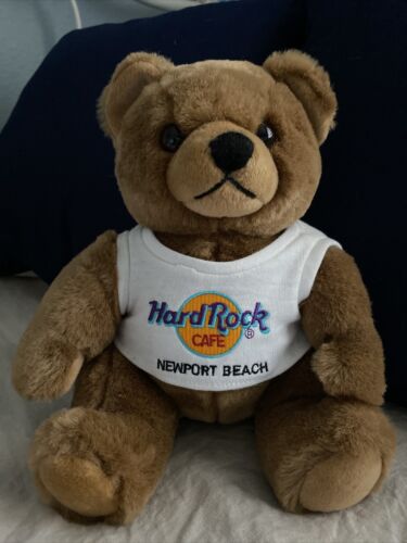 Hard Rock Cafe Newport Beach Ca Teddy Bear Plush Stuffed Animal 9” Tall