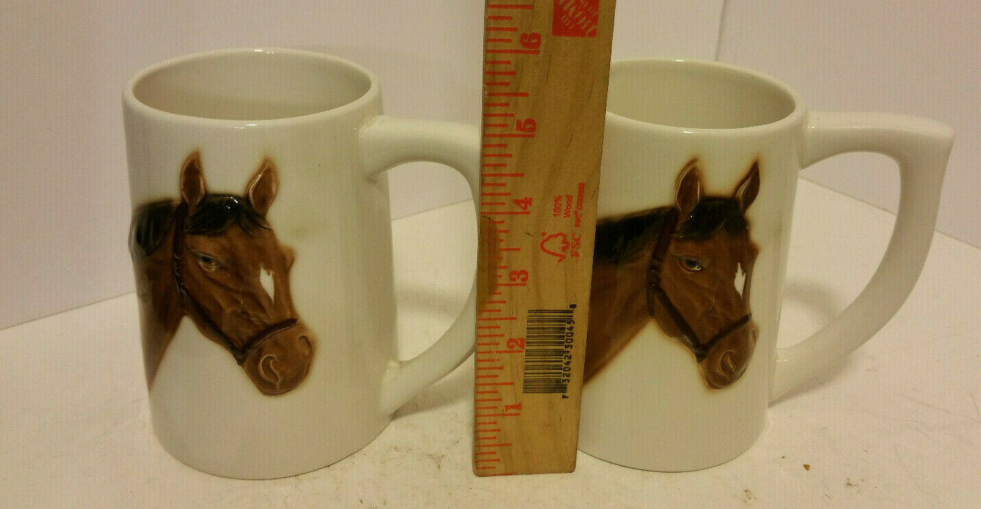 Vintage  Horse Mugs 1835 In Excellent Condition