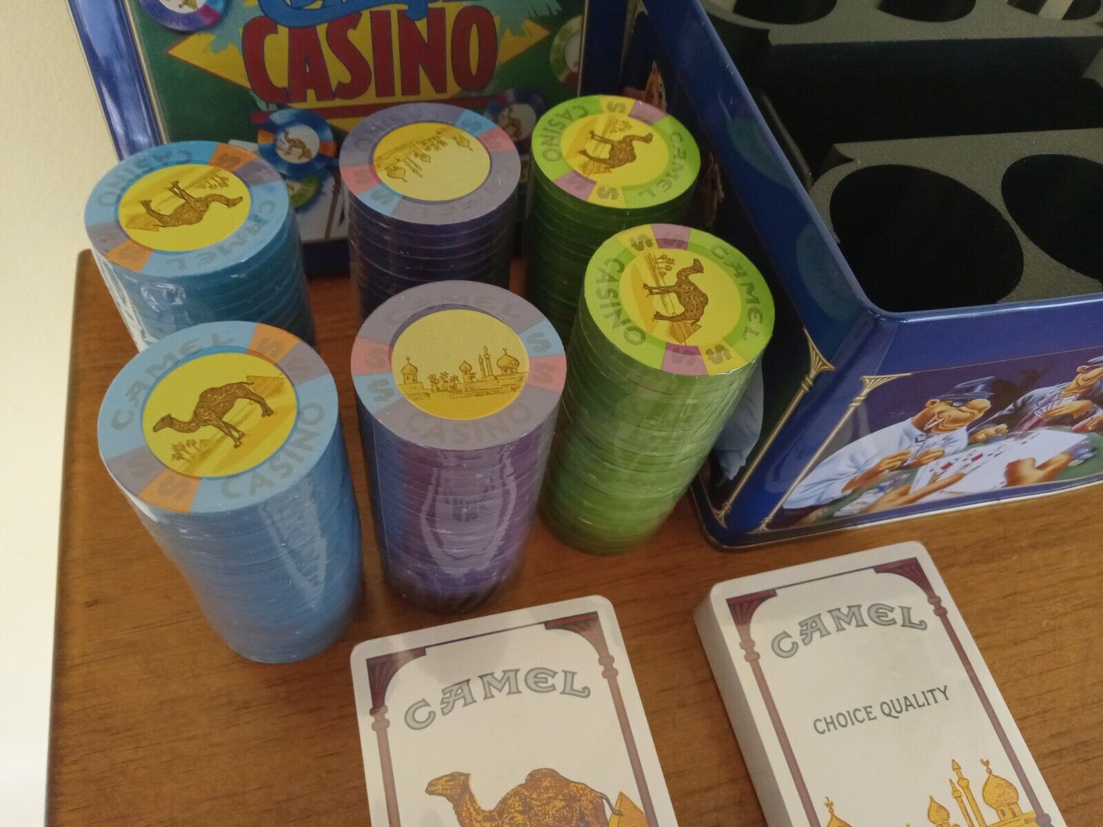 Vintage Camel Casino 1996 Cards And Clay Chips Set