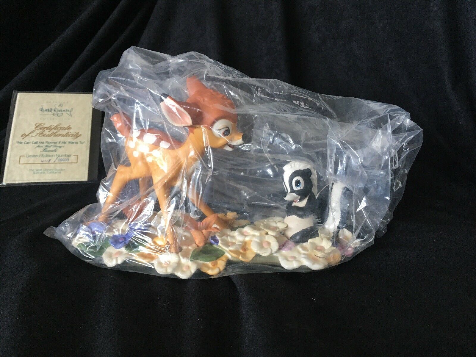 Wdcc Bambi "he Can Call Me Flower If He Wants To" #4118/10000 W/box And Coa