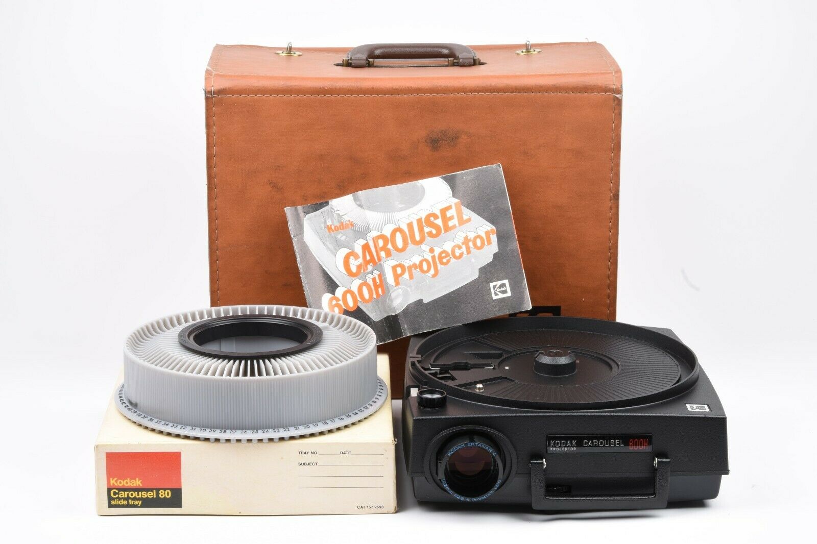 Exc++ Kodak Carousel 600 35mm Slide Projector, 102mm Lens, Tray, Case, Tested